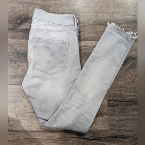 Express Size 2 Supersoft Skinny Jeans Leggings Jeggings Grey Distressed Stretchy
